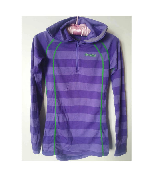 Merino Zip Longsleeve von Bergans (XS Damen) lila gestreift