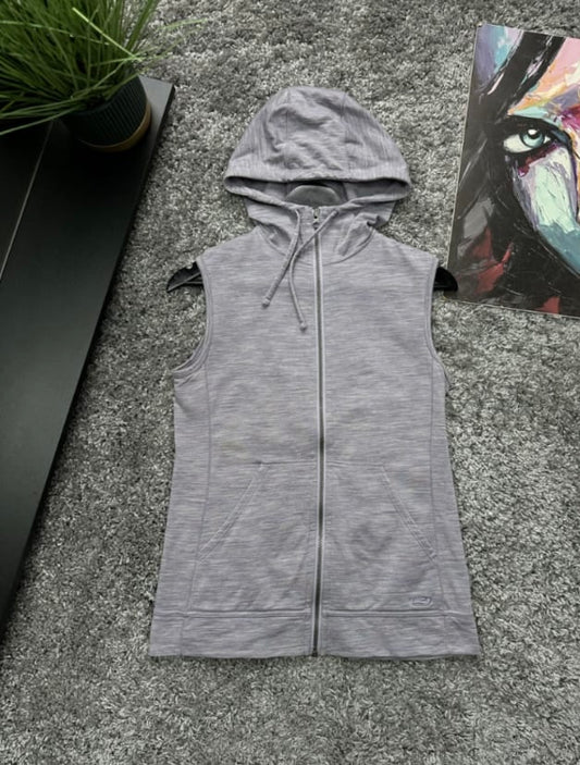 Weste mit Kapuze von Icebreaker Merino (S Damen) Hoodie ärmellos grau