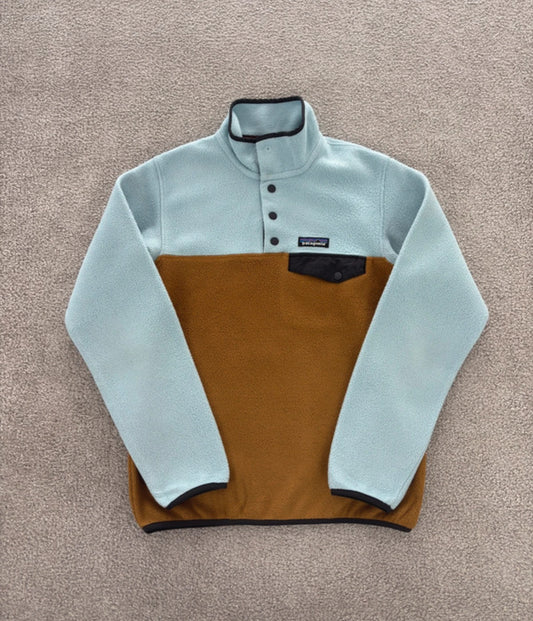 Fleece Pullover von Patagonia Synchilla (XS Damen) hellblau- ocker
