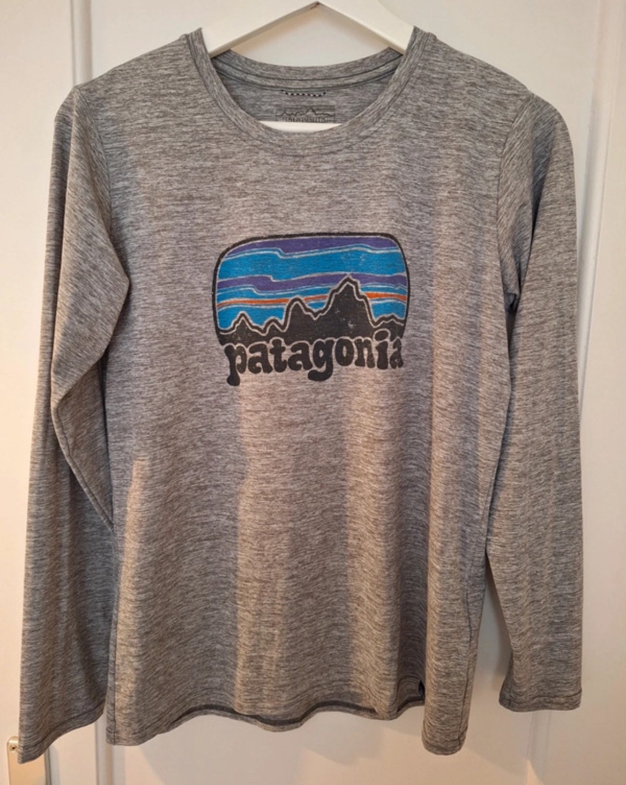 Longsleeve Patagonia S (Herren) grau mit Print