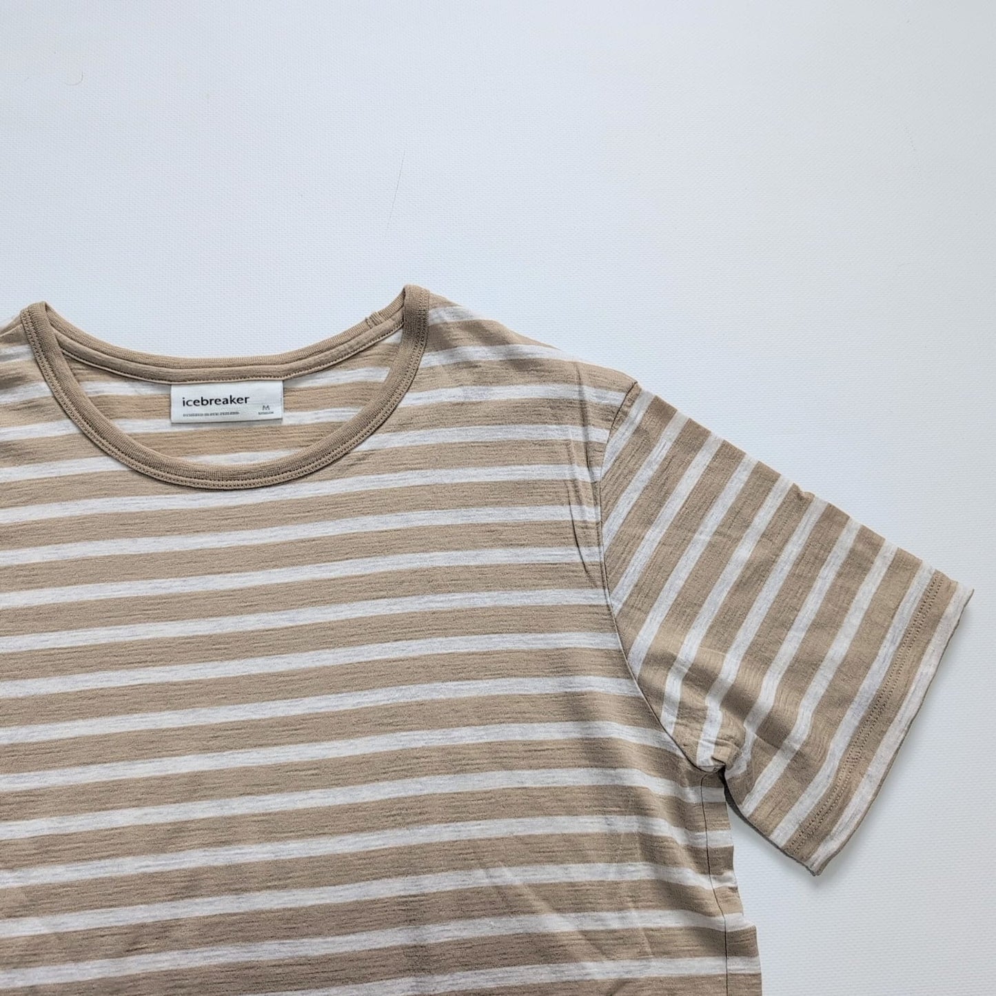 T-Shirt von Icebreaker Merino (M Damen) beige gestreift