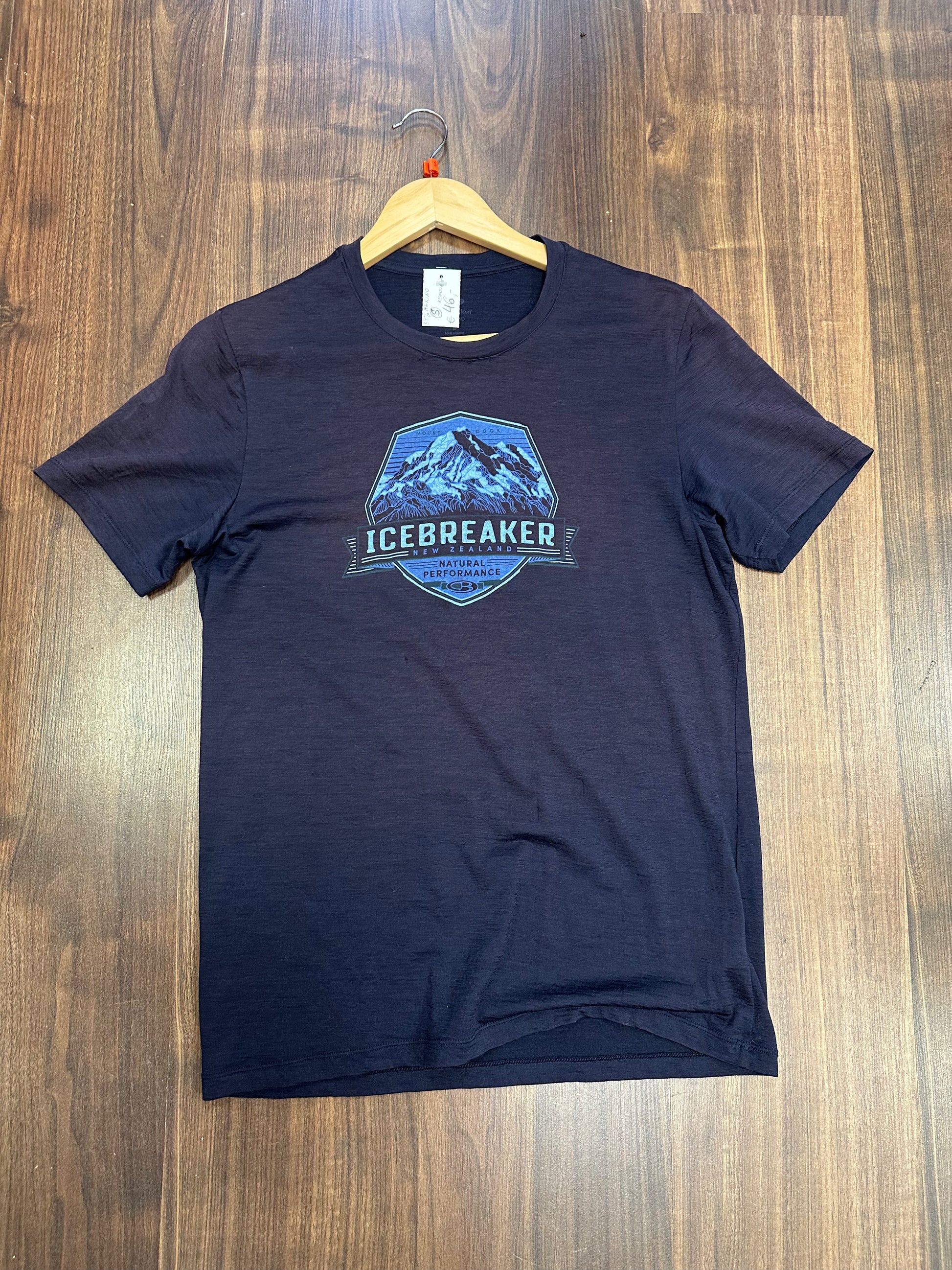 Merino T-Shirt von Icebreaker (S Herren) dunkelblau Print Berge - wanderlich.com