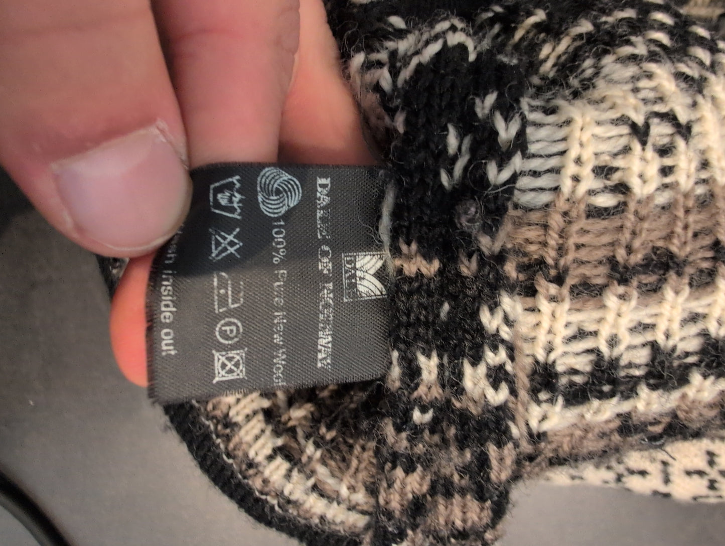 Strick Jacke Dale of Norway (S Damen) pure Wolle schwarz weiß - wanderlich.com