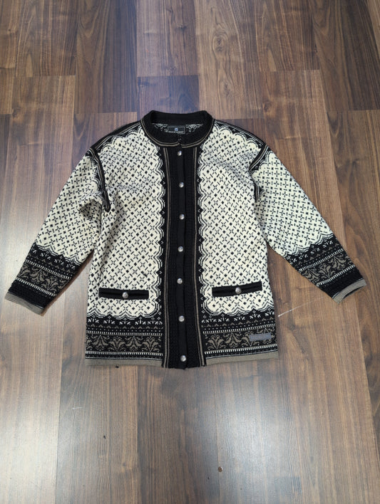 Strick Jacke Dale of Norway (S Damen) pure Wolle schwarz weiß - wanderlich.com