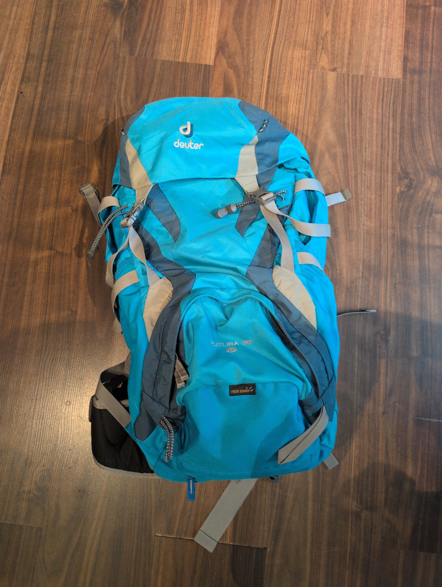 Deuter Rucksack 30 Liter AirComfort Rücken türkis-blau