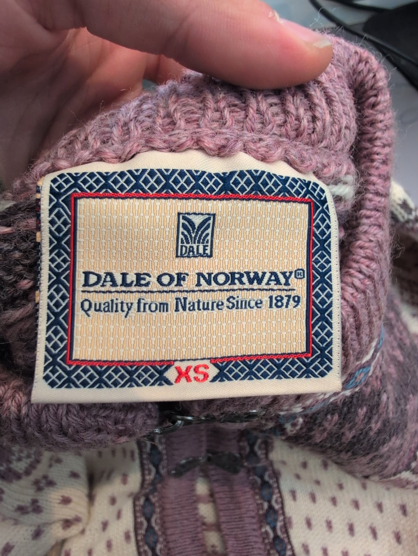 Strick Jacke von Dale of Norway (XS Damen) Cardigan creme lila