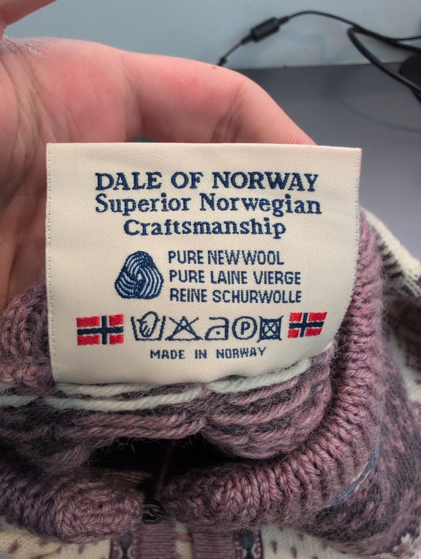 Strick Jacke von Dale of Norway (XS Damen) Cardigan creme lila