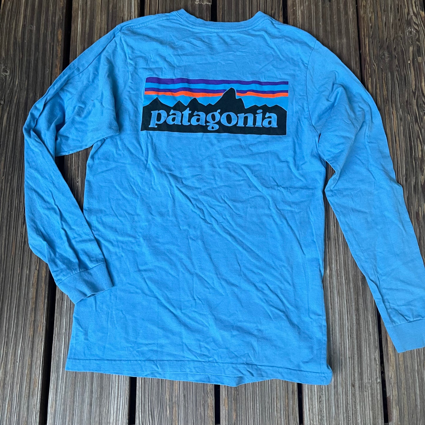 Longsleeve Herren S Patagonia blau mit Backprint