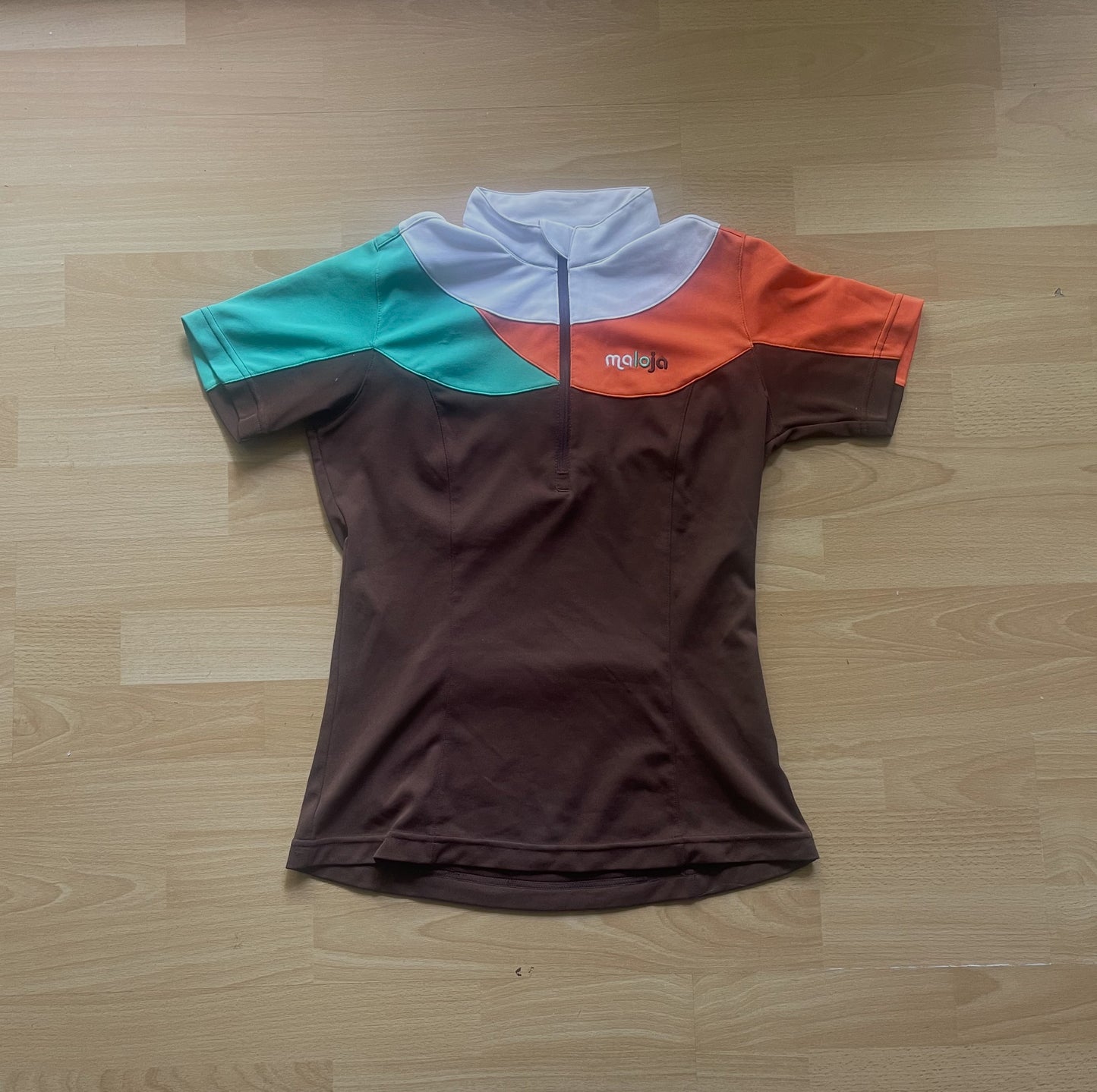 1/3 Zip Radtrikot von Maloja (L Damen) braun-orange