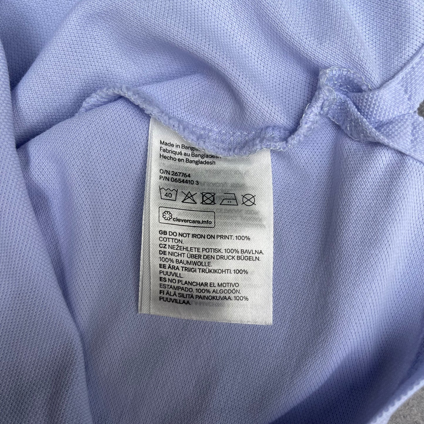Polo-Shirt 100% Baumwolle hellblau S