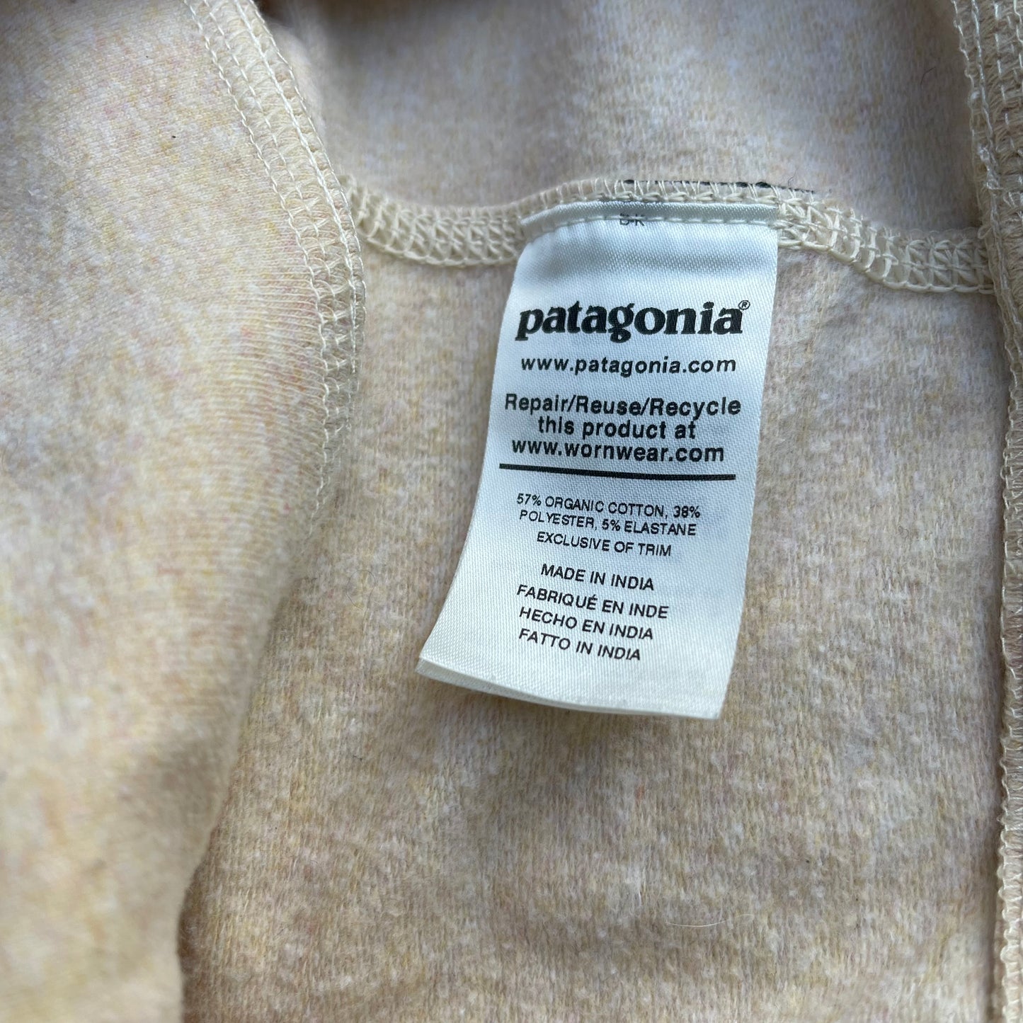 Pullover Patagonia S Bio-Baumwolle natur / creme