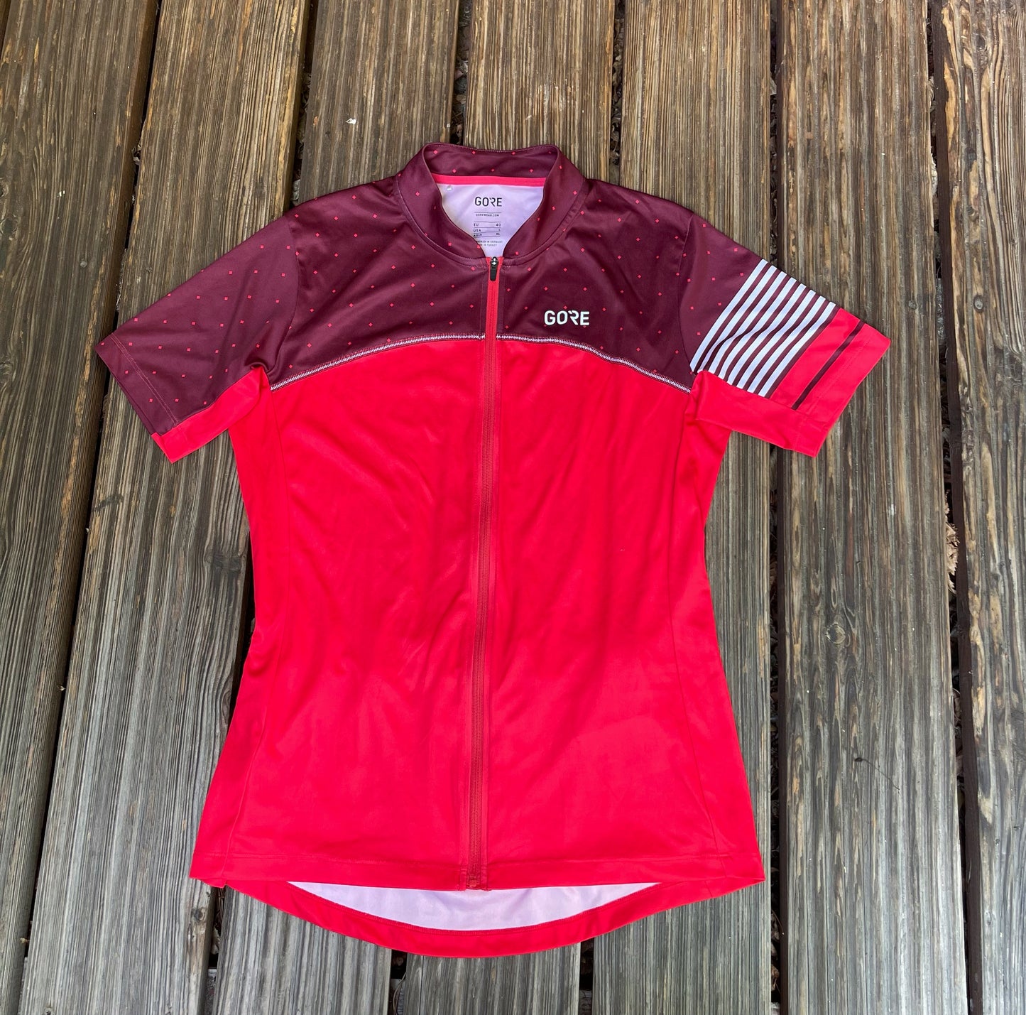 Zipper Radtrikot Gore Bike (L Damen) Kurzarm- Radjacke rot