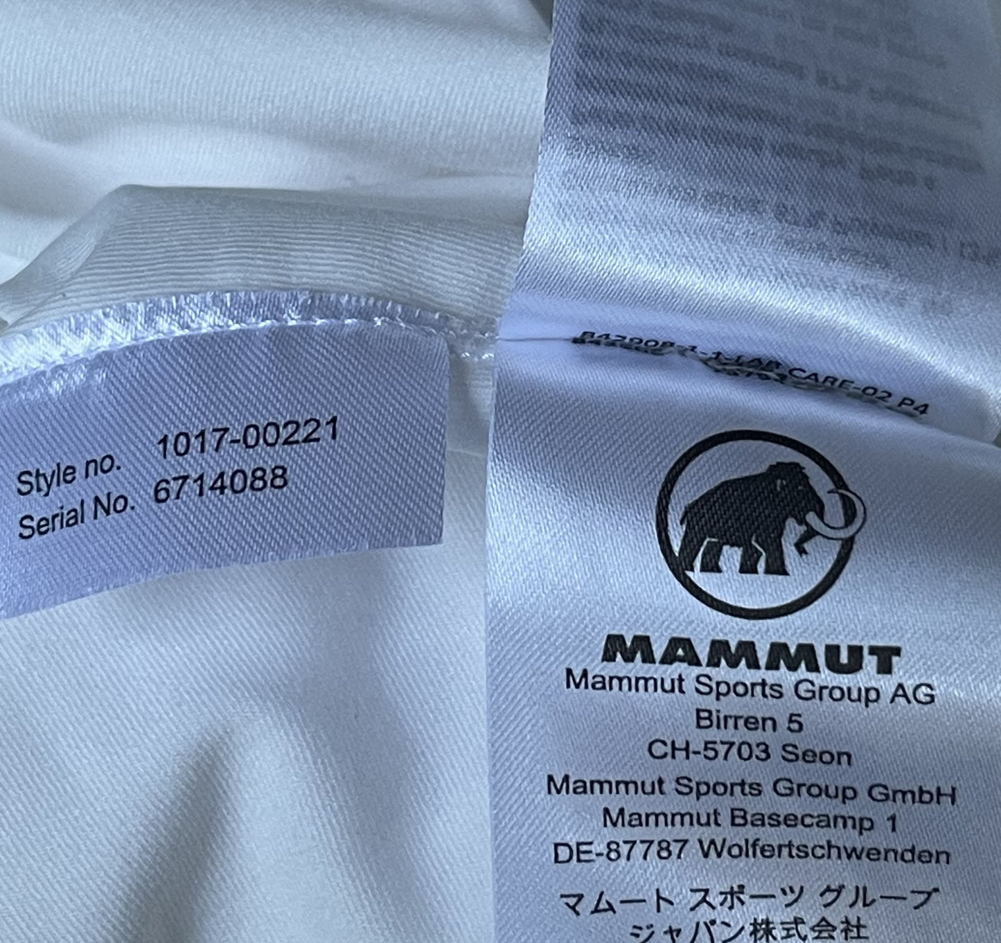 Mammut T-Shirt (S Herren) weiß mit Logo