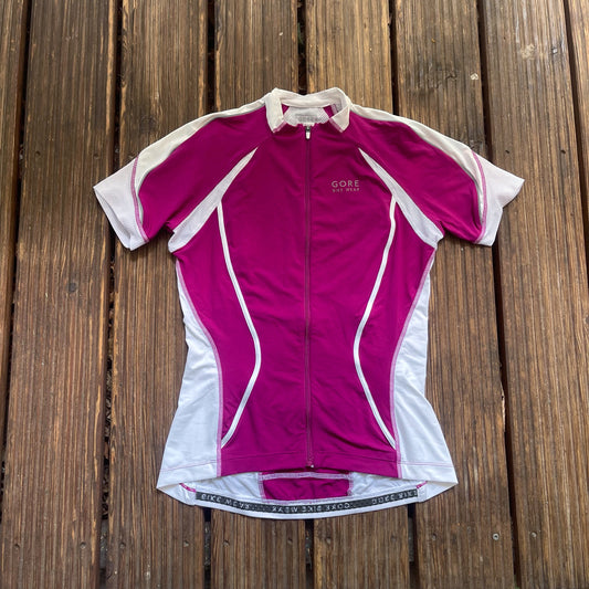 Kurzarm Radtrikot Gore Bike Wear (S Damen) magenta -weiß