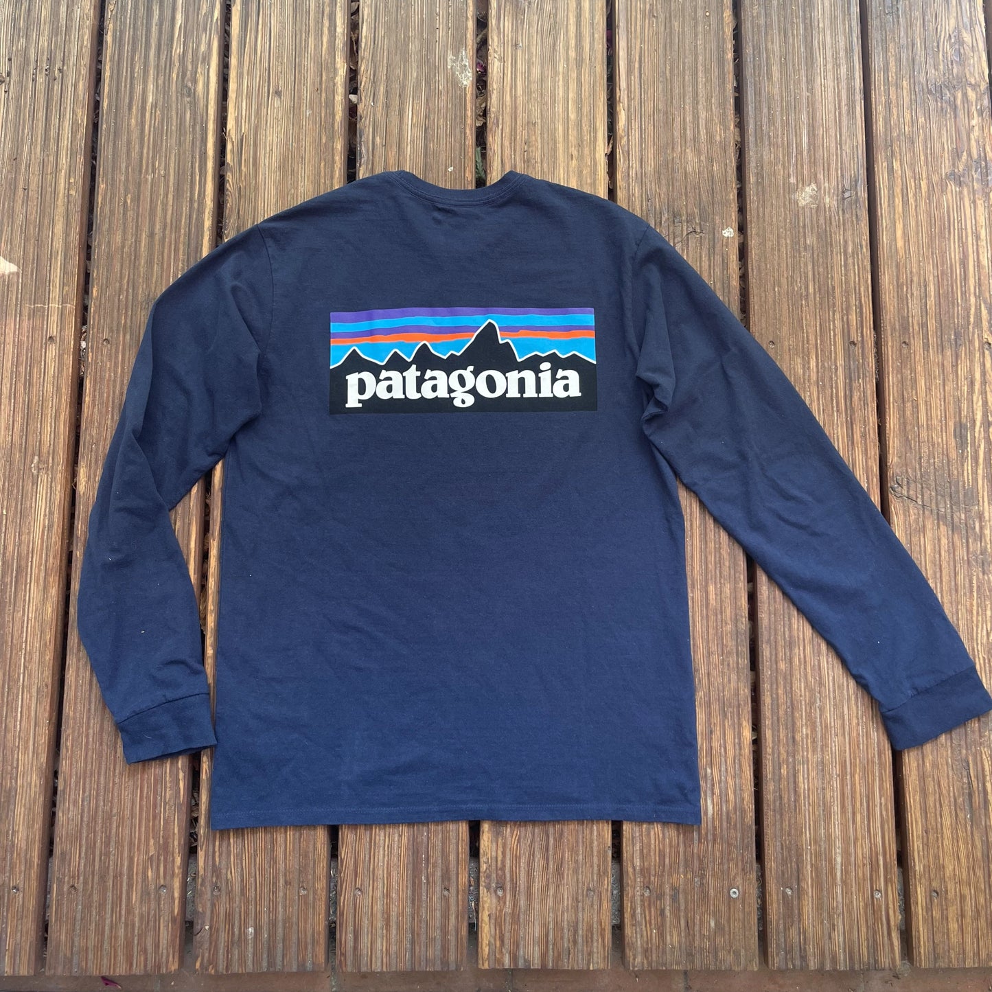 Longsleeve von Patagonia (Herren M und S) dunkelblau mit Backprint