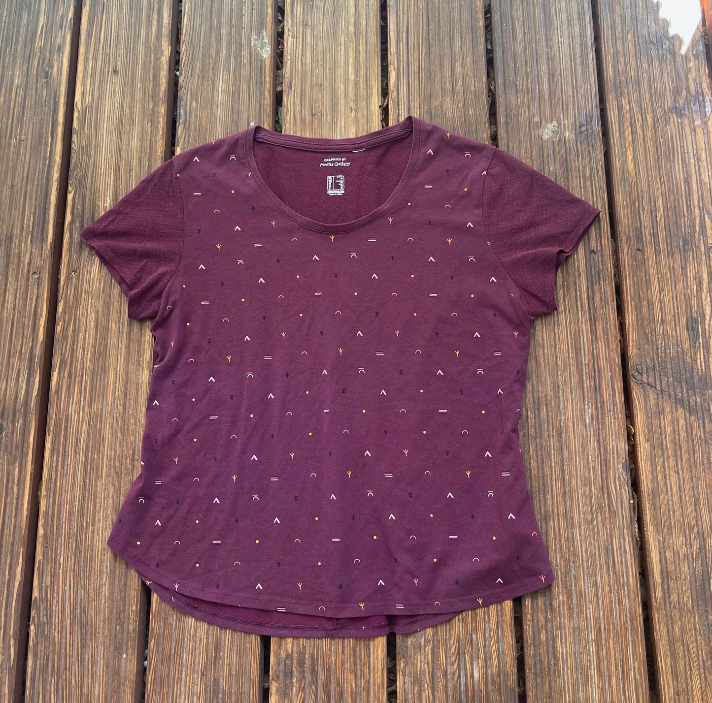 Kurzarm T-Shirt von Decathlon (XL Damen) bordeaux