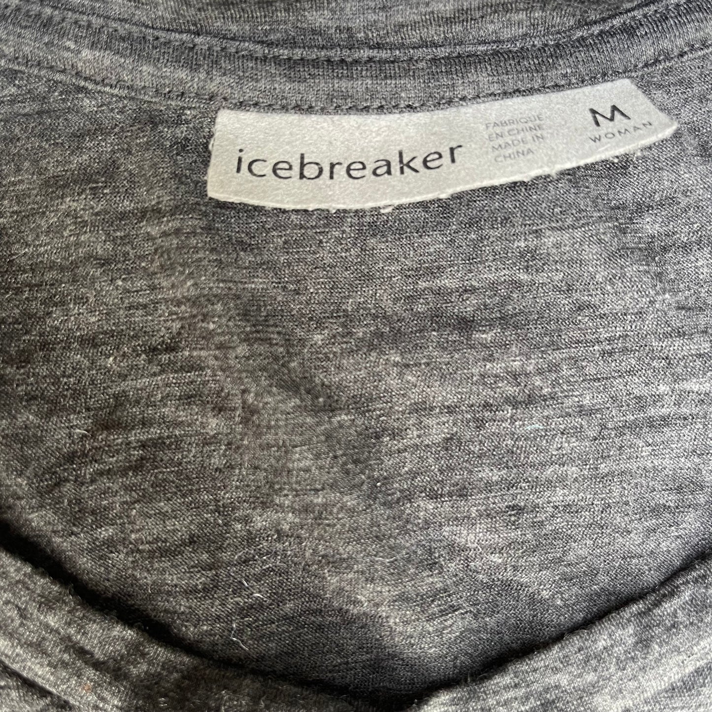 T-Shirt von Icebreaker Merino (M Damen) grau mit Print