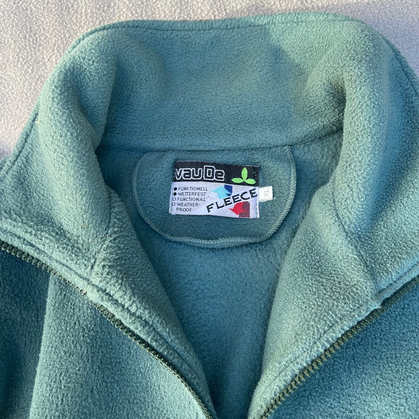 Vintage Fleece Jacke Vaude XL (Unisex) Polartec Pile Optik grün