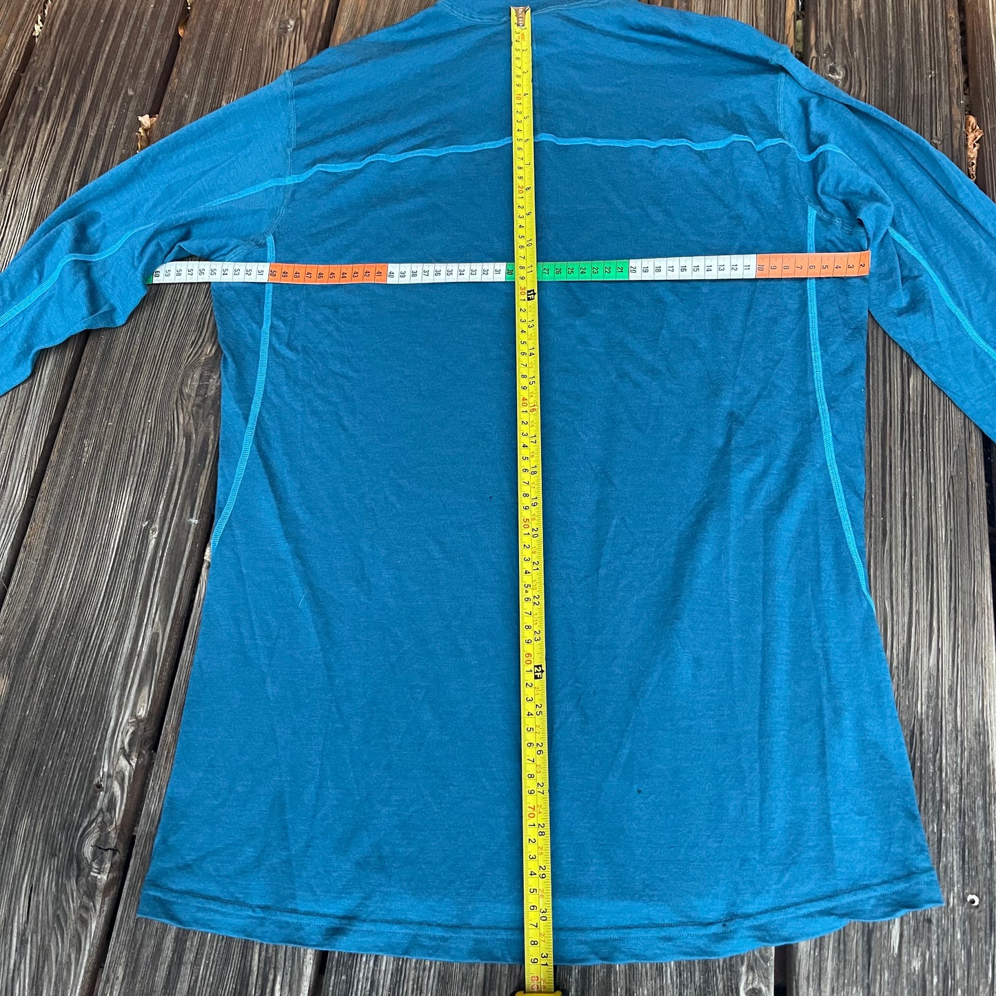 Thermo Shirt XXL Herren von Haglöfs 100% Merinowolle 3/4 Zipper blau