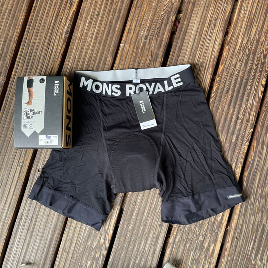 Kurze Radhose von Mons Royale gepolstert (L Herren) Merino Air Con schwarz