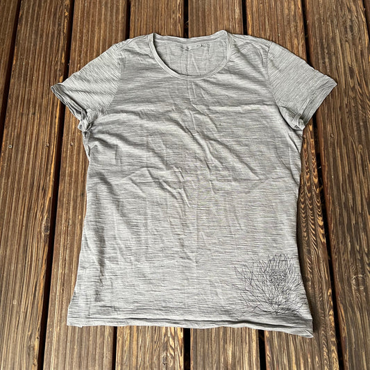 T-Shirt von Icebreaker Merino 150 (XL Damen) grau mit Print