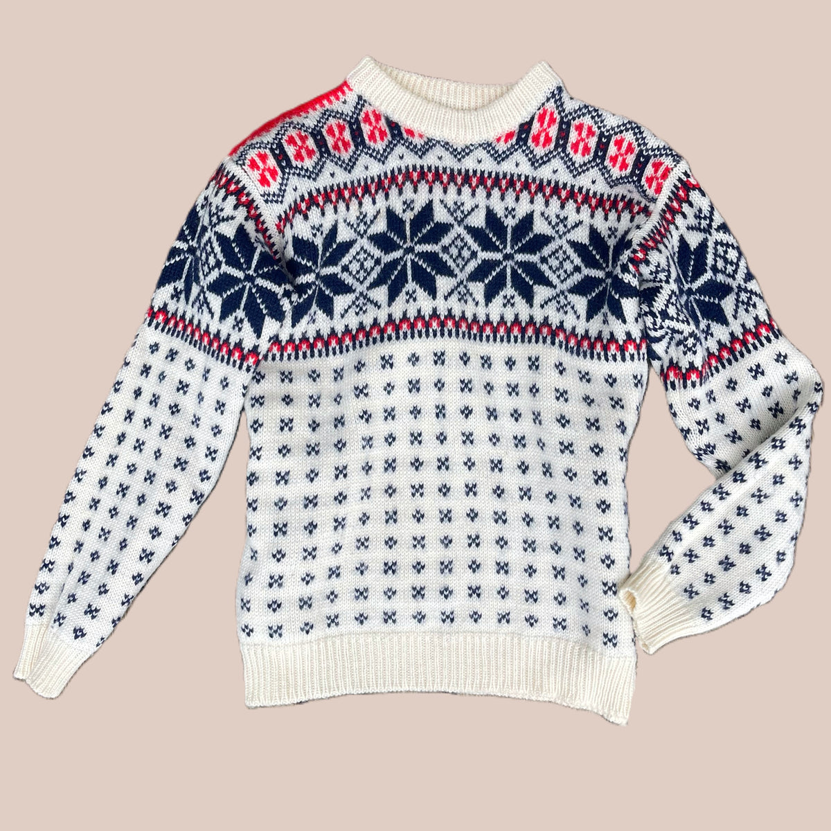 Strickpullover Dale of Norway S/M Damen/XS Herren weiß-dunkelblau-rot