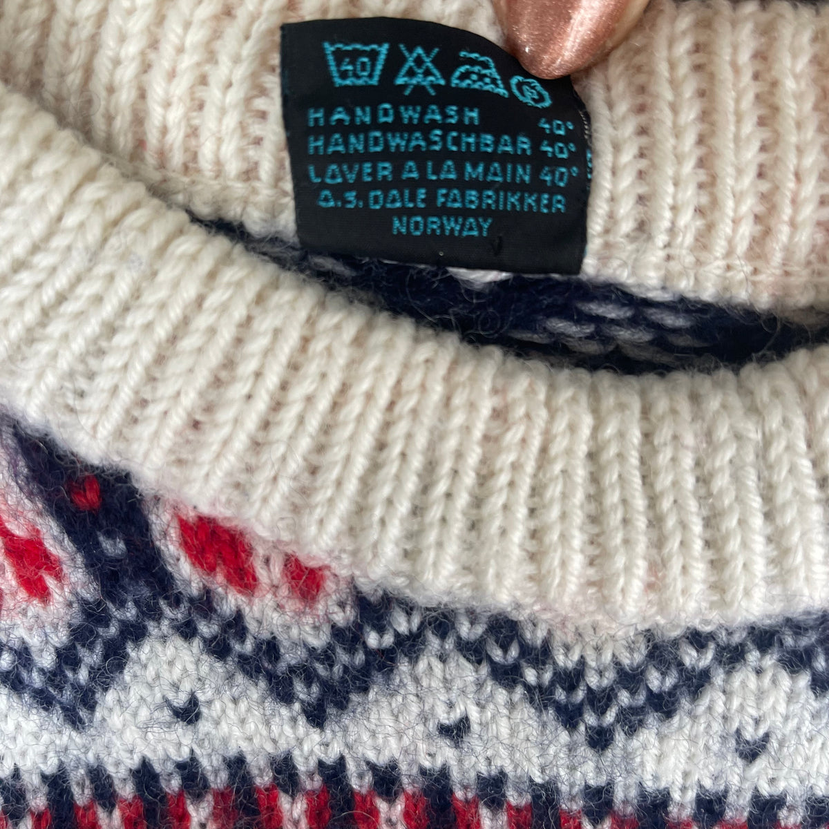 Strickpullover Dale of Norway S/M Damen/XS Herren weiß-dunkelblau-rot