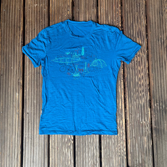 Funktions- T-Shirt von Icebreaker Merino S Herren - blau mit Print