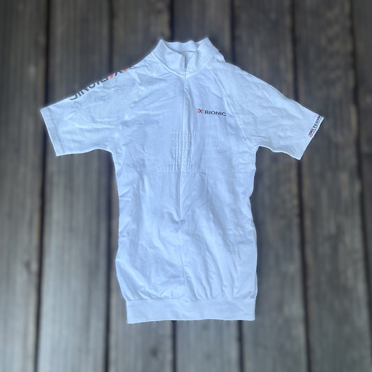 X-BIONIC Radtrikot (S Herren) Sport Shirt 2/3 Zipper weiß