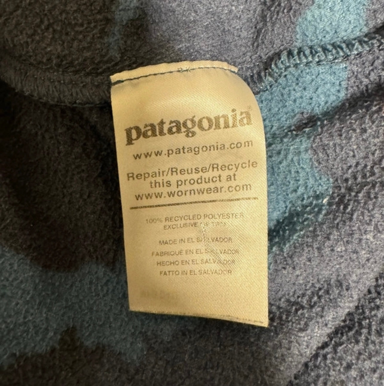 Patagonia Fleece- Pullover S Synchilla Snap T lila-blau gemustert