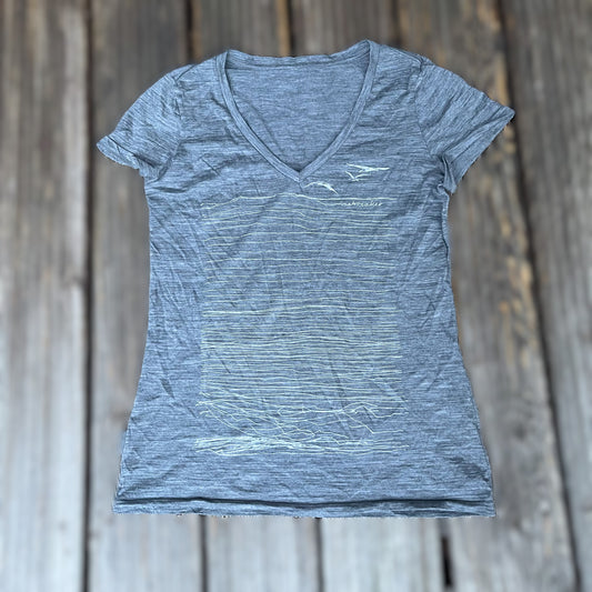 T-Shirt von Icebreaker Merino 150 (S Damen) grau mit Print