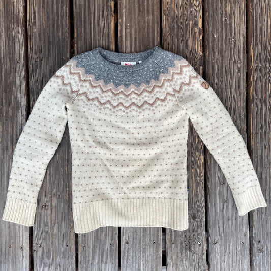 Strick- Pullover (XS Damen) Fjällräven Övik Knit Sweater (Wolle) creme