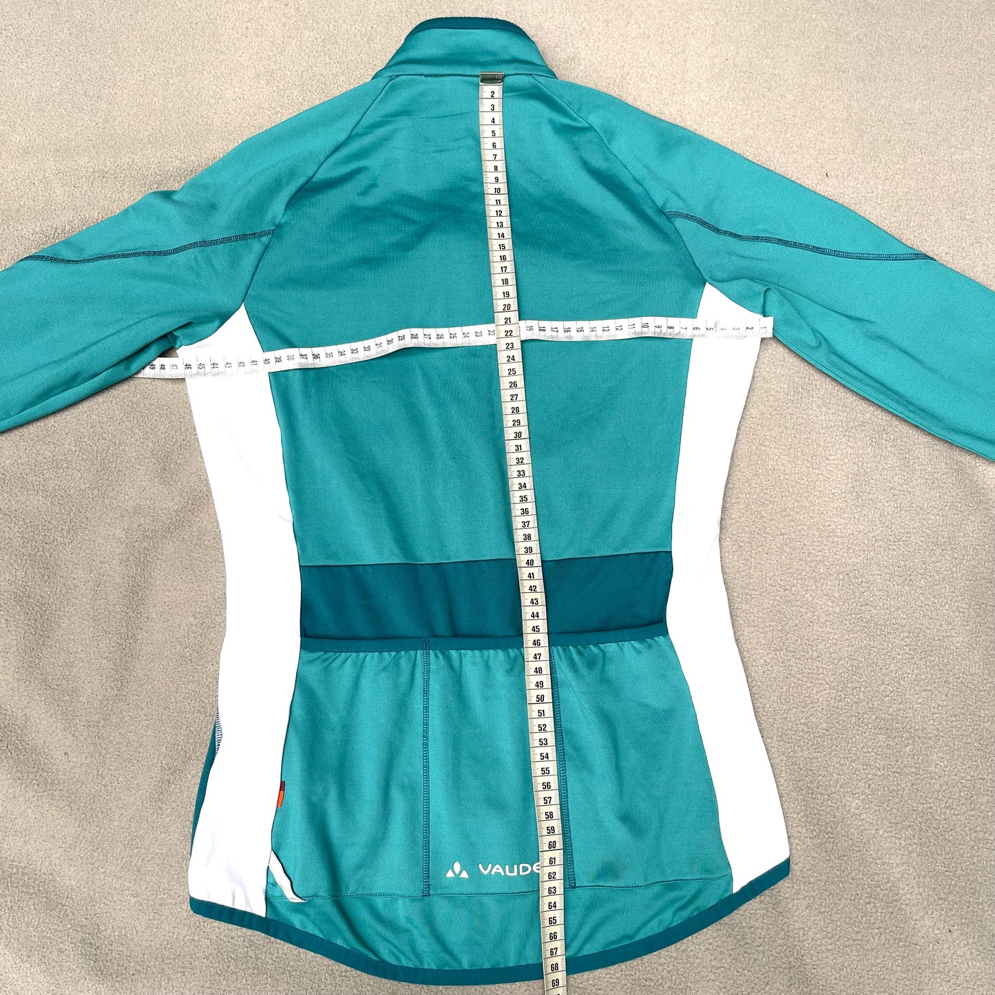 Vaude Fahrrad-Jacke Damen S Fleece inside türkis-weiß