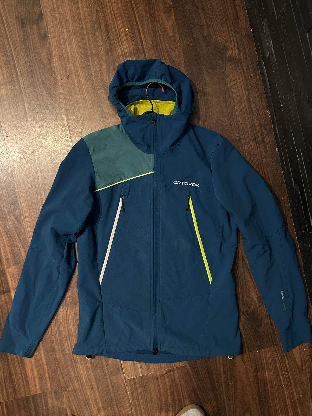 Softshell Jacke Ortovox Merino (M Herren) blau grün