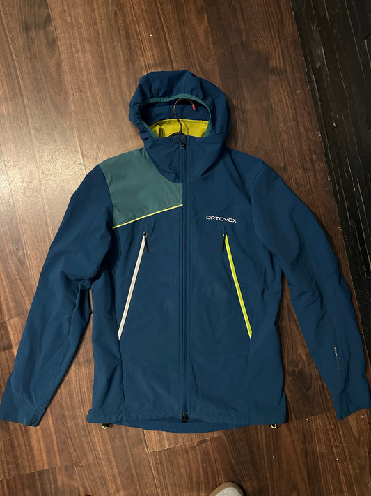 Softshell Jacke Ortovox Merino (M Herren) blau grün - wanderlich.com