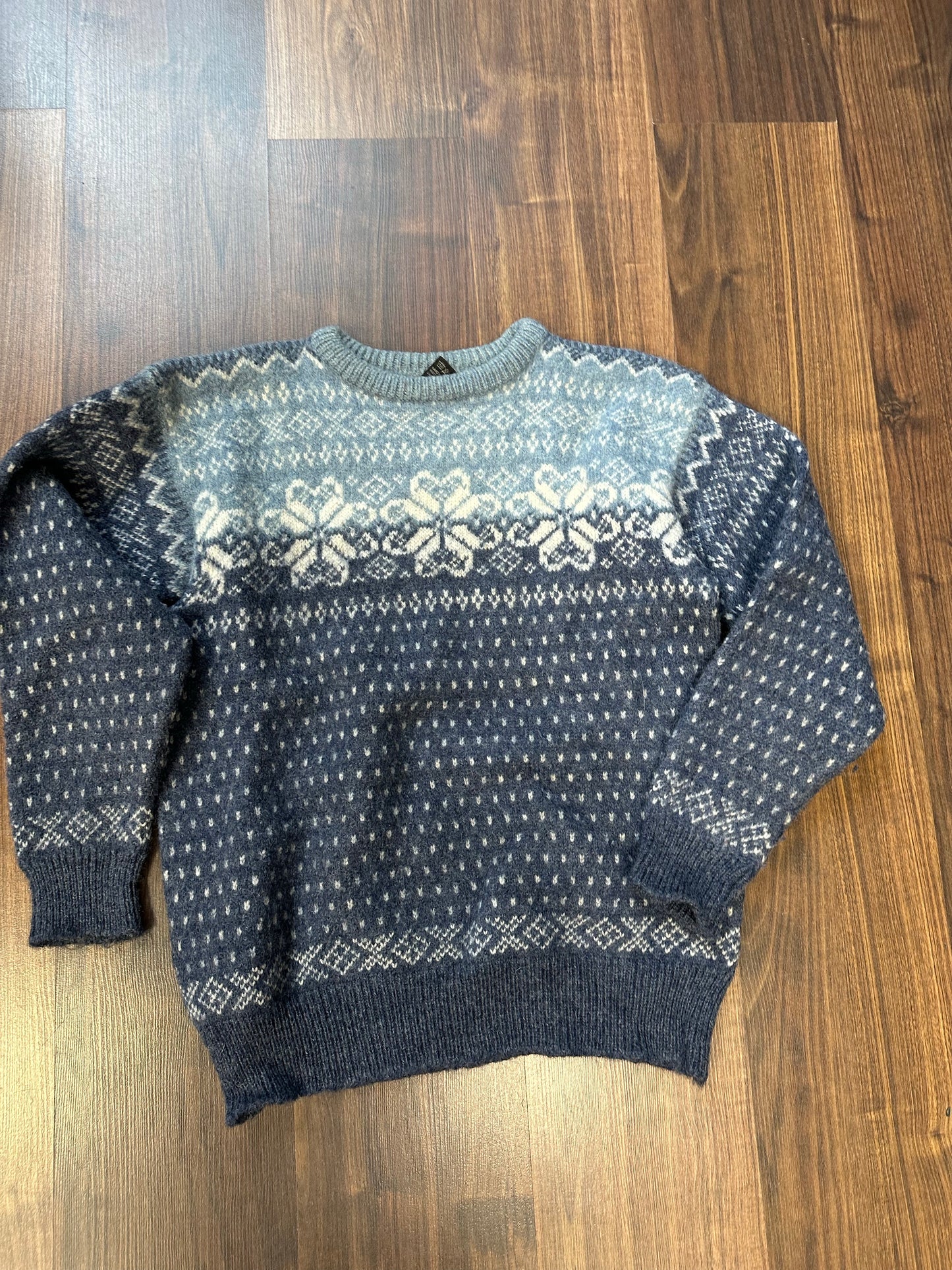 Strick Pullover Dale of Norway (S Herren) 100% Wolle weiß blau