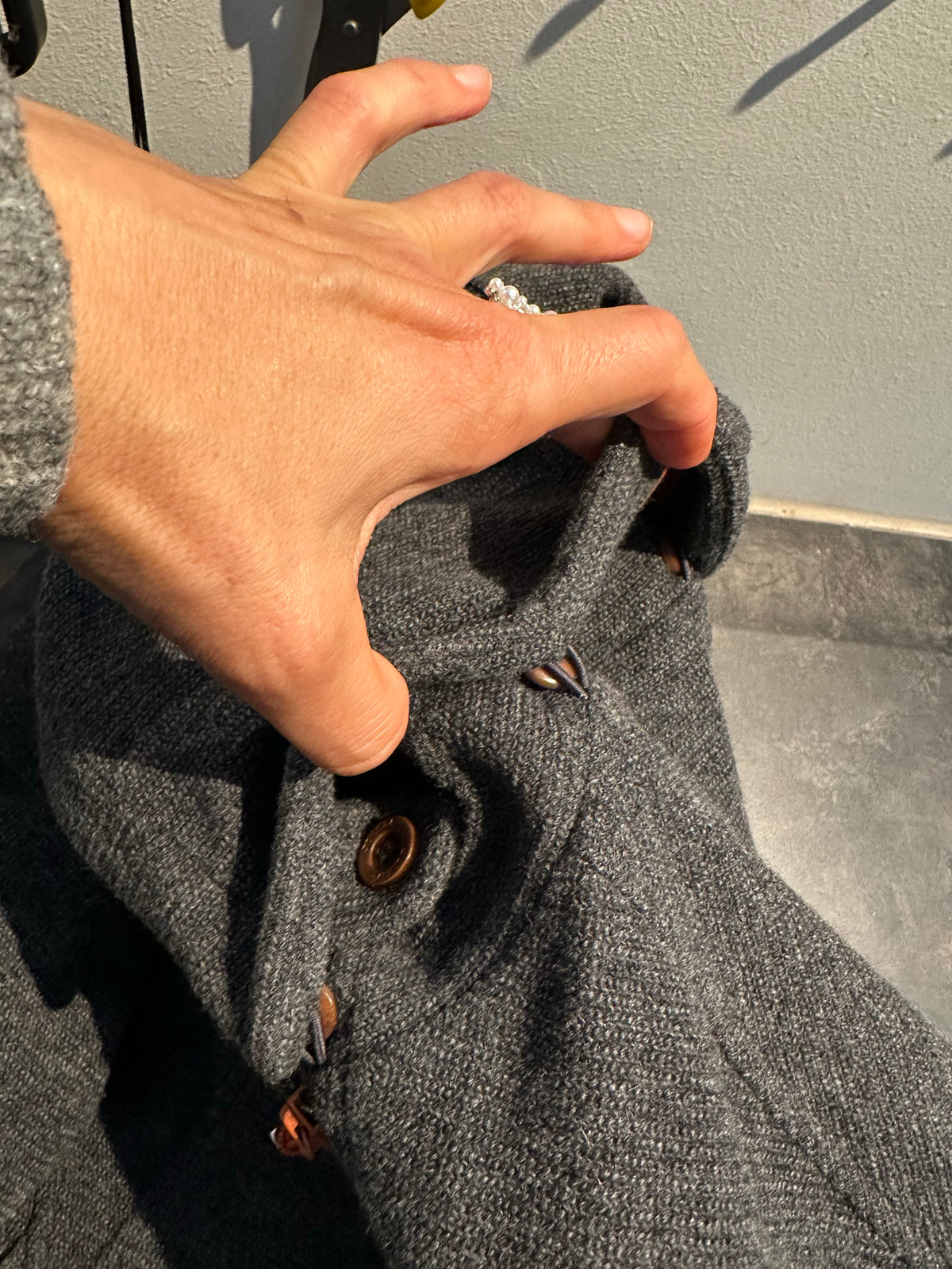 Wolljacke von Salewa (XL Herren) Parka gefüttert dunkelgrau