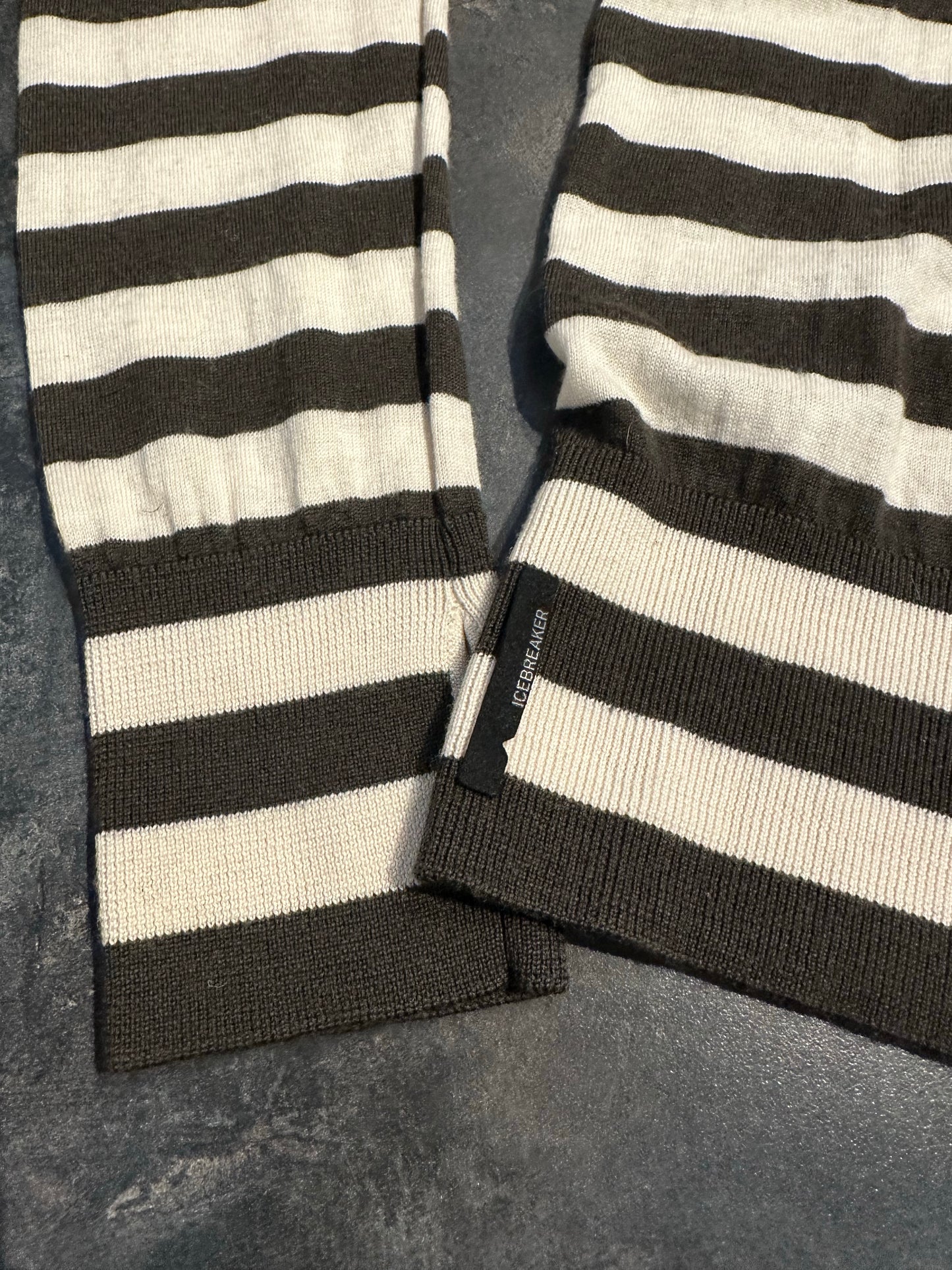 Strick Pullover Icebreaker 100% Merino (M Damen) weiß gestreift