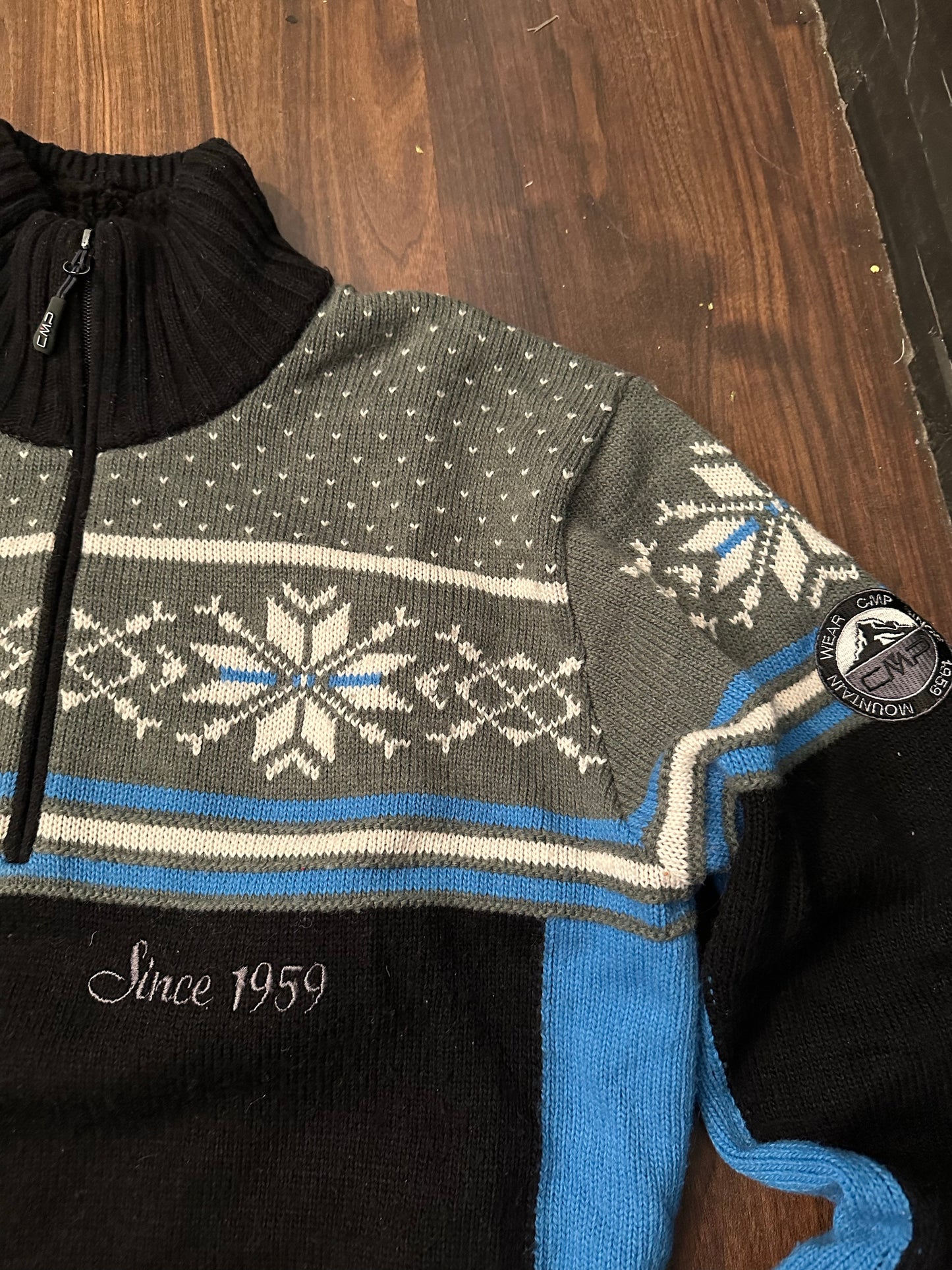Zweischicht Strick Pullover CMP (XL Herren) schwarz blau