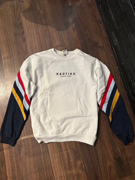 Kaotiko Pullover (L-XL) 50% Baumwolle weiß schwarz