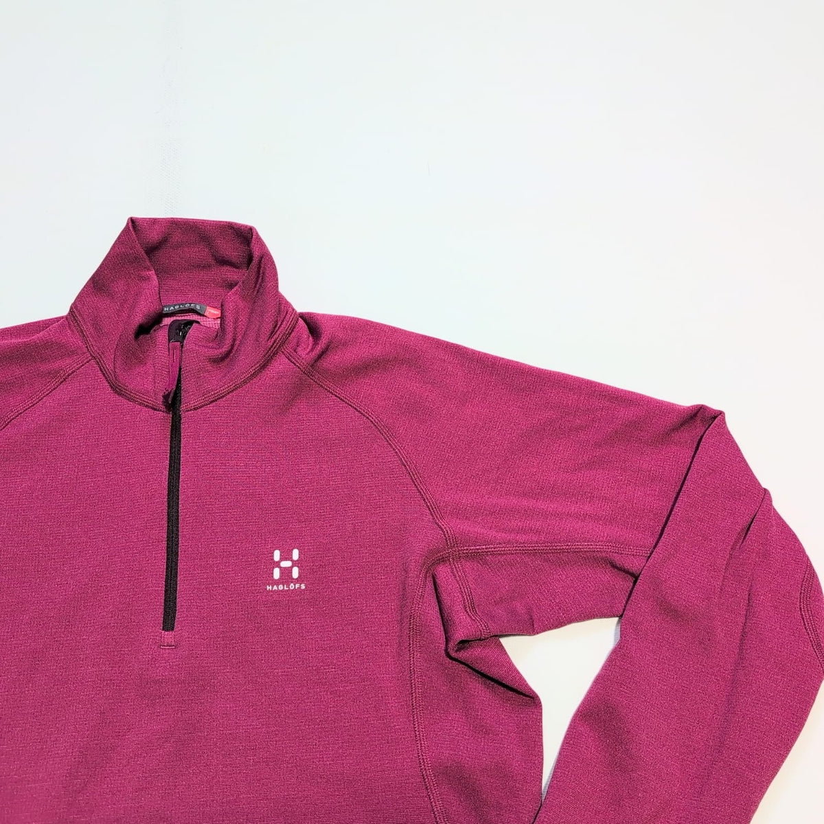 Fleece Longsleeve Haglöfs (Damen L) 1/4 Zip Sweatshirt pink - wanderlich.com
