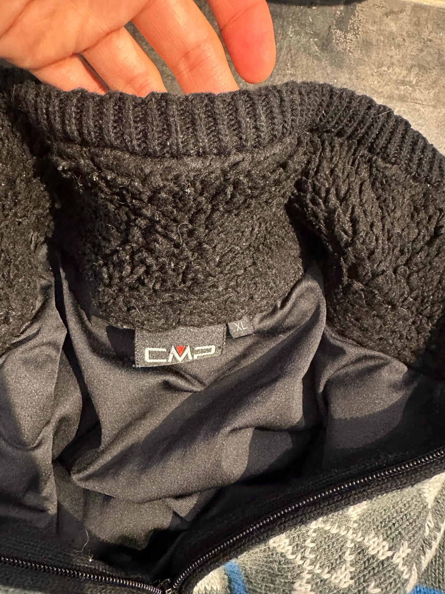 Zweischicht Strick Pullover CMP (XL Herren) schwarz blau