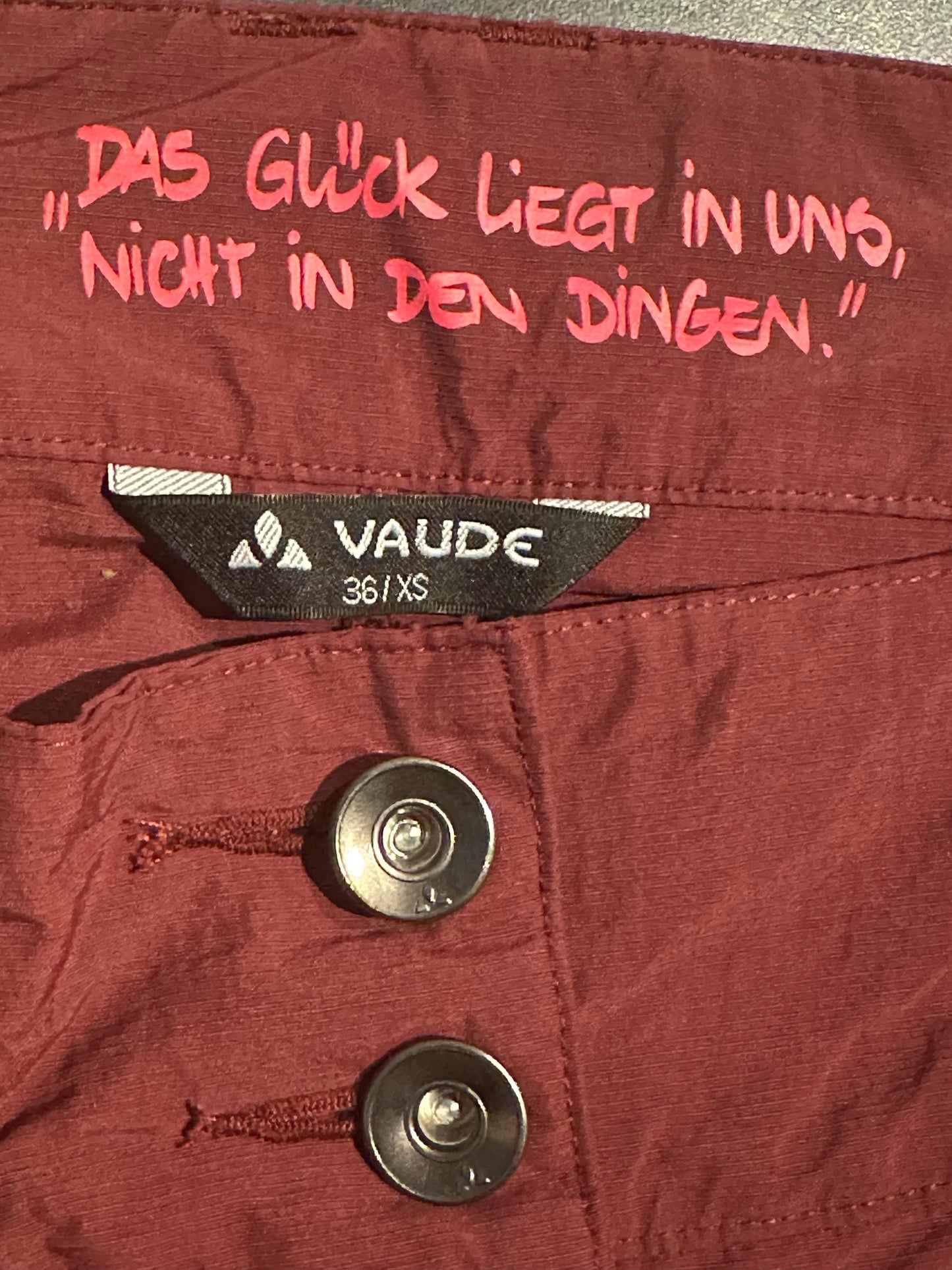Zip Off Trekking Hose Vaude 2 in 1 (XS/S Damen) bordeaux