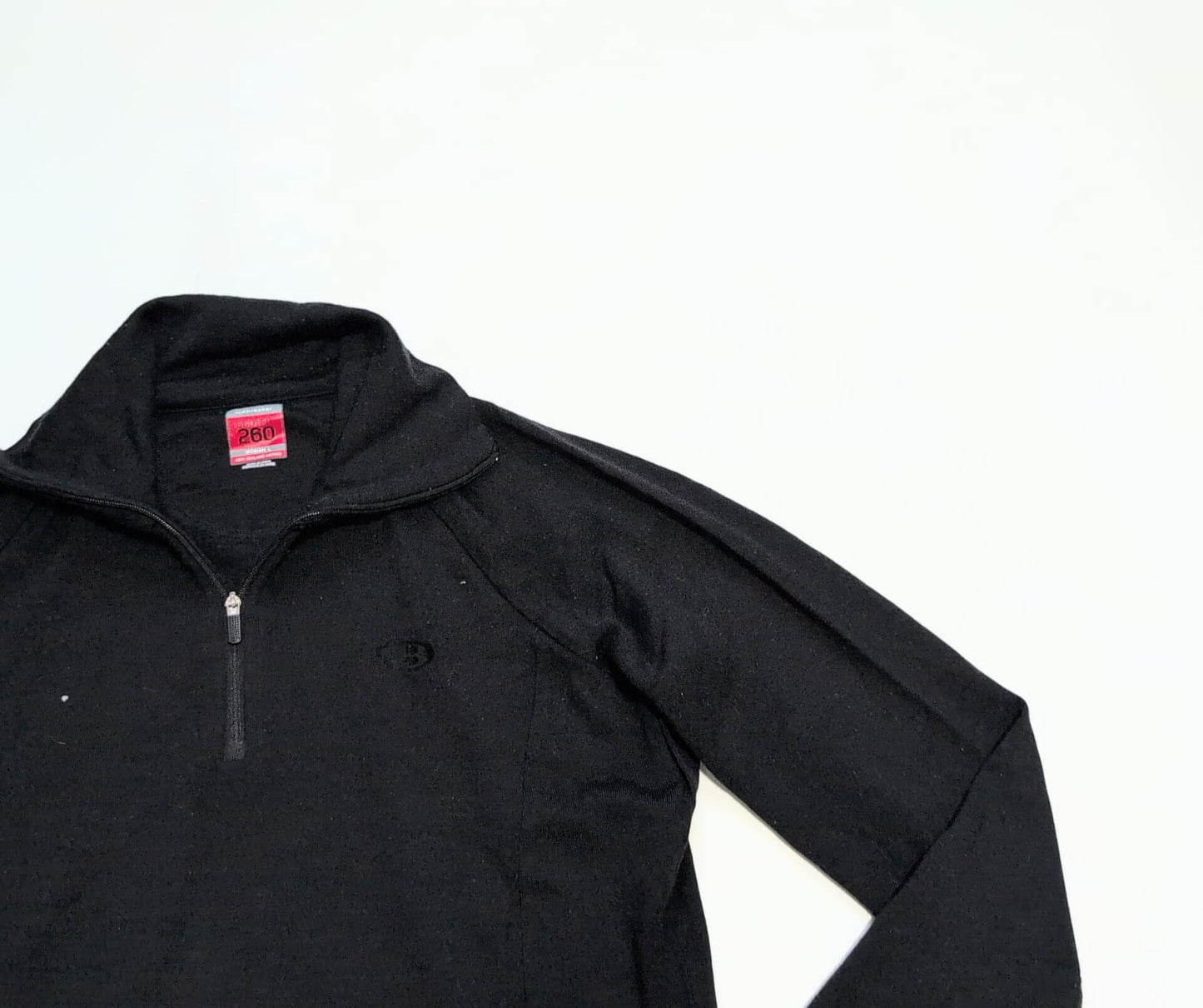 Merino Zip Longsleeve von Icebreaker 260 (L Damen) schwarz