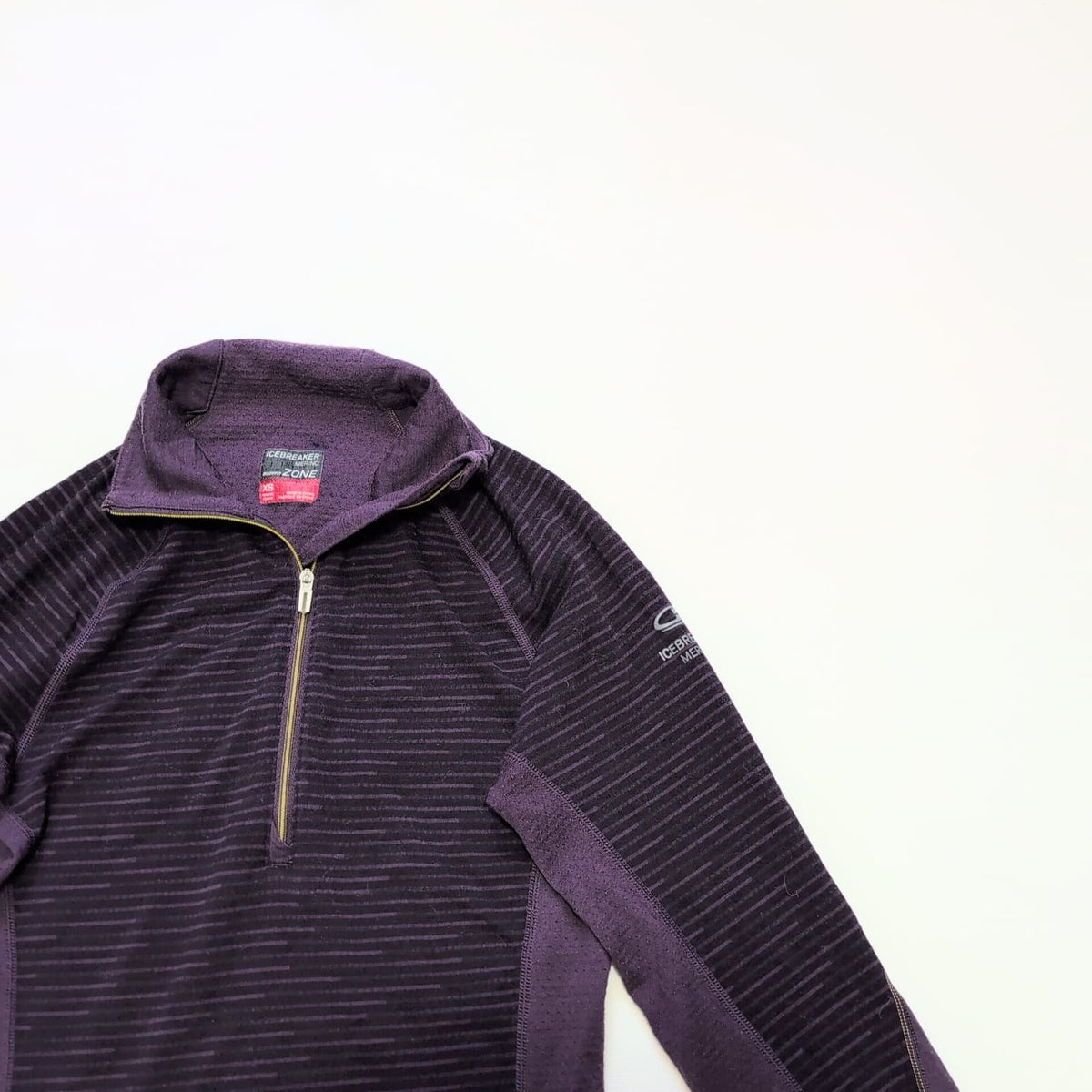 Longsleeve Icebreaker (XS Damen) Merino Neck Zip lila