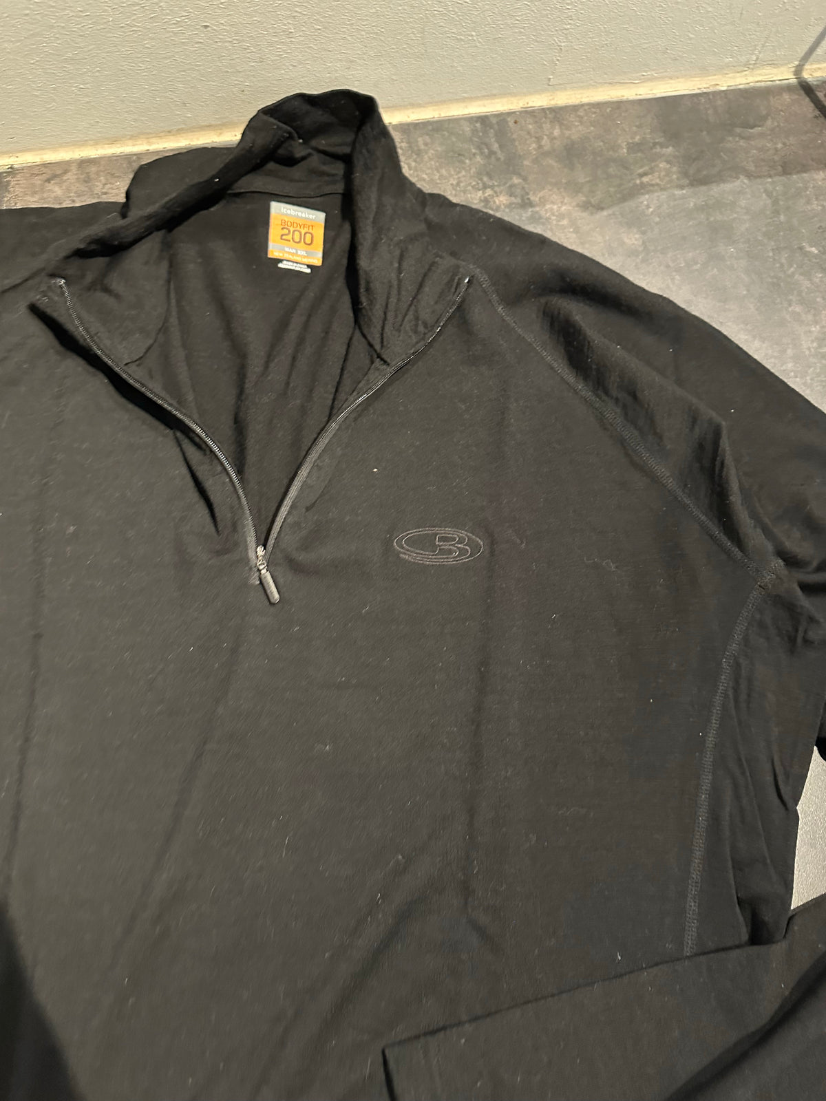 Merino 200 Longsleeve Icebreaker (XXL Herren) Neck Zip schwarz