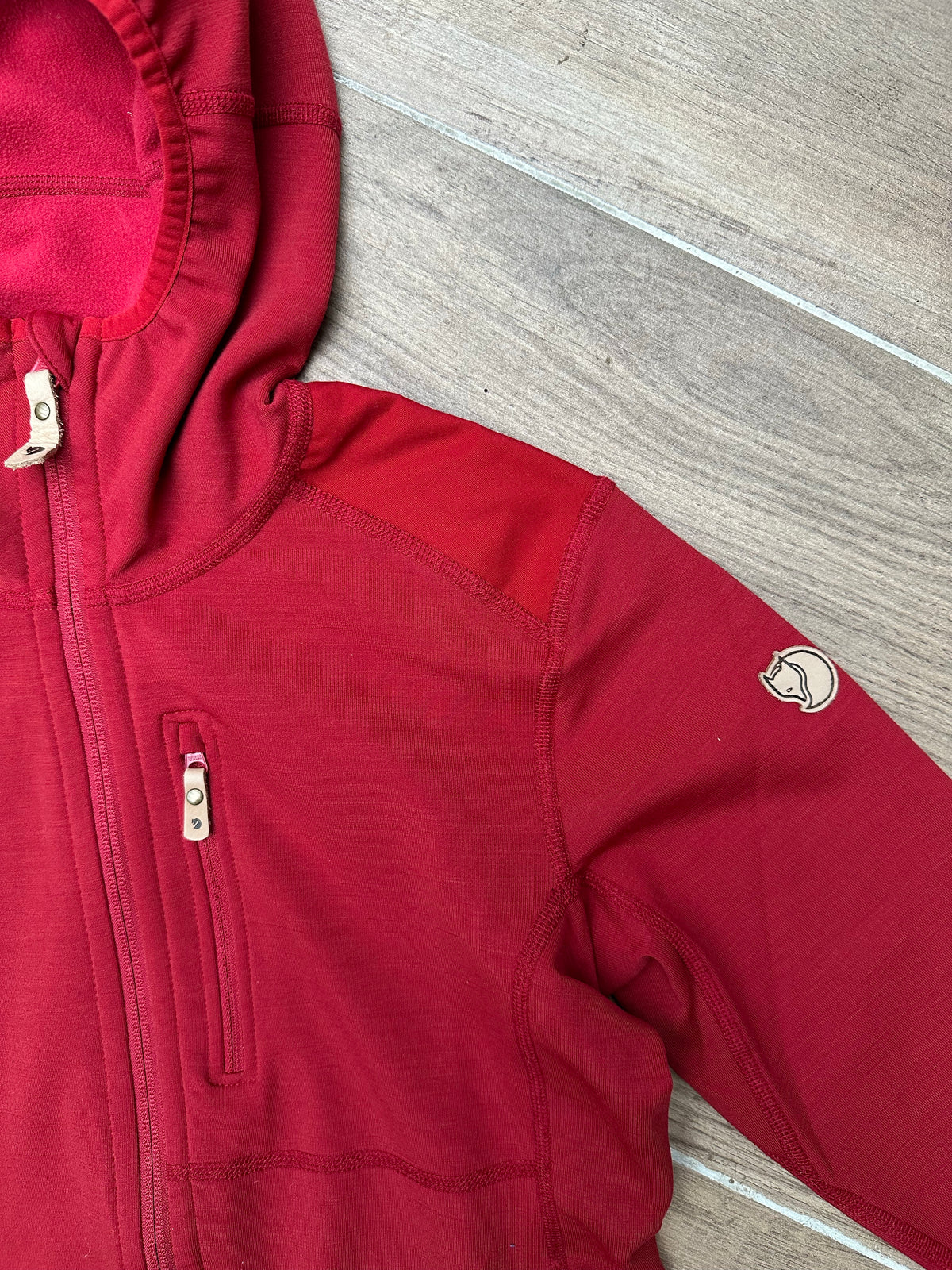 Jacke Fjällräven (S Damen) Keb Fleece Wolle rot