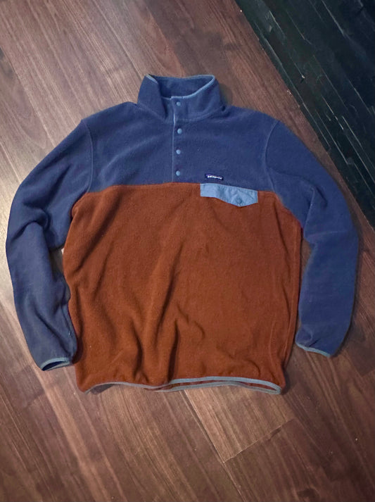 Patagonia Fleece Pullover (L Herren) Synchilla braun marineblau