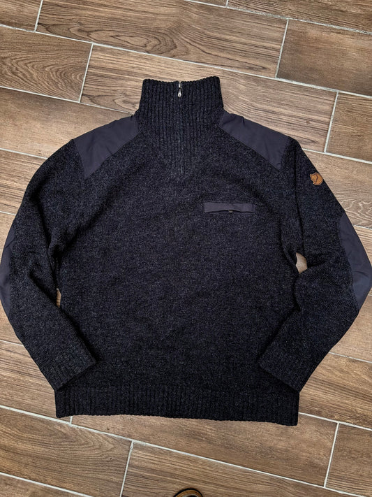 Strick Pullover Fjällräven pure Wolle (XL Herren) schwarz