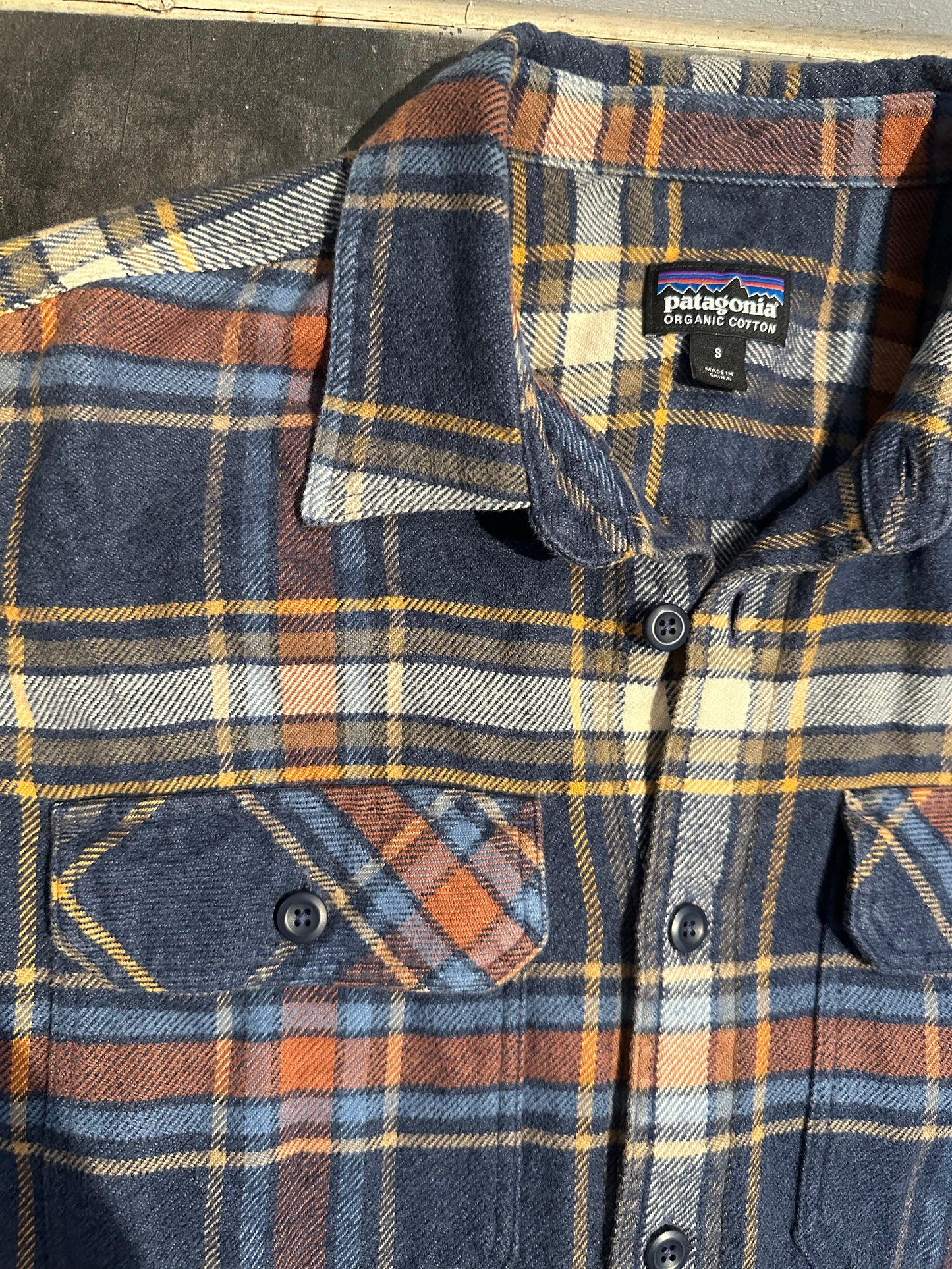 Patagonia Karo Hemd (S Herren) Baumwolle Flannel blau